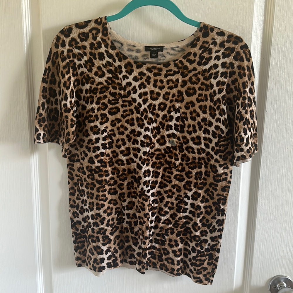 Animal Print Short Sleeve Top